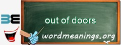 WordMeaning blackboard for out of doors